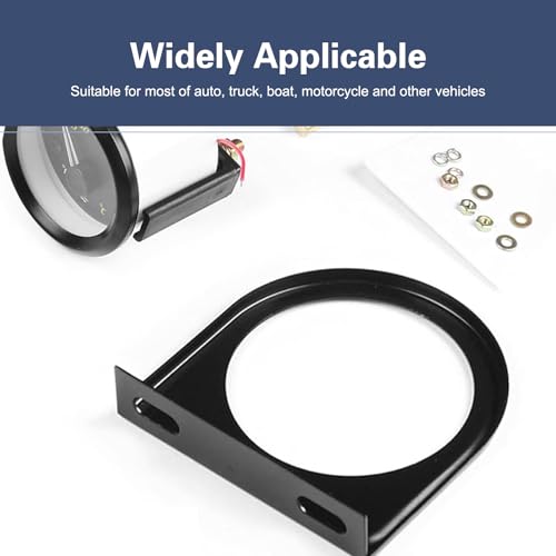 Single Gauge Mounting Panel, 52mm 2.1" Universal Single Gauge Meter Mount, Single-Hole Car Meter Bracket, Metal-Gauge Pillar Bracket, Universal Automotive Steel Under Dash Mounting Brackets