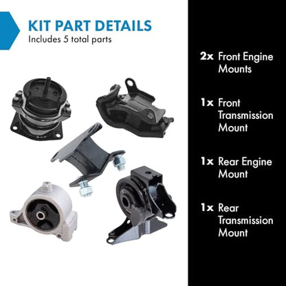 TRQ Engine & Transmission Mount Kit Set of 5 - style: MTA32791