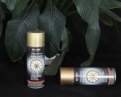 EASTUP Premium Pale Green Gold Metallic Acrylic Enamel Wheel Paint - Brilliant Finish, High Durability, Fade-resistant, Quick Drying Rim Coating Spray Paint - color: 09#139-Pale Gold