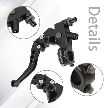 7/8'' 22mm Universal Motorcycle Brake Lever Clutch Master Cylinder Lever Set Reservoir Replacement for Harley Honda Kawasaki Suzuki Yamaha - color: Black