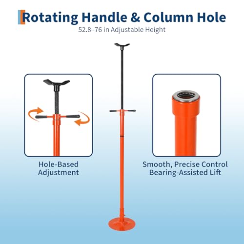 Garvee Under Hoist Support Stand 3/4 Ton Pole Jack Stand, Adjustable 52-76 Inch Height, 1653 LBS Underhoist Support Stand for Vehicle Lifting & Support