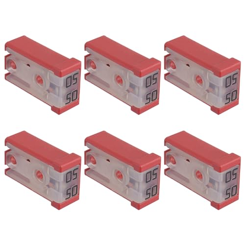 50A 32V Mini Slotted Automotive MCASE Shaped Cartridge Fuse Kit(Pack of 6pcs,50A) - style: 50A