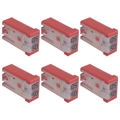 50A 32V Mini Slotted Automotive MCASE Shaped Cartridge Fuse Kit(Pack of 6pcs,50A) - style: 50A