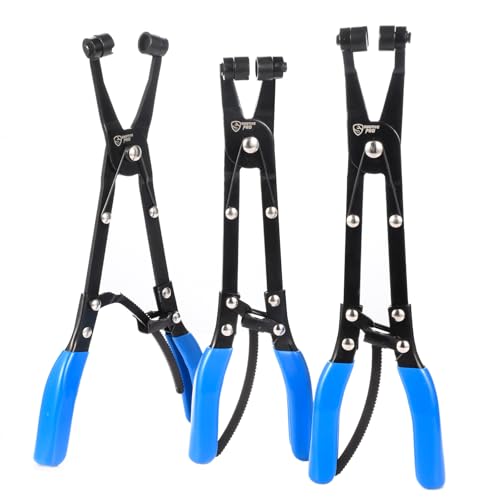 SMOTIVEPRO 3PCS 13in Hose Clamp Pliers Set with 45°/90°/Straight Heads - size: 3pcs Hose Clamp Pliers Set