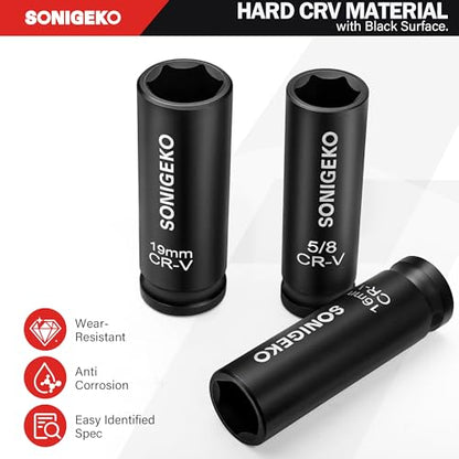 30-Piece 1/2" Drive Deep Impact Socket Set - size: 30 PCS, 1/2" Socket Set, Metric & SAE
