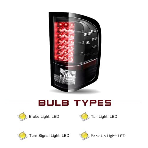 JSBOYAT Headlight & LED Taillights Assembly for 2007-2013 Chevy Silverado 1500 - color: Headlight & Taillights- Chrome & Black, size: with High&Low Beam Bulbs