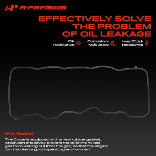 A-Premium Engine Valve Cover, with Gasket, Compatible with Honda Civic 2006-2015, HR-V 2016-2019, L4 1.8L SOHC, Replace # 12310RNAA01, 12310RNA