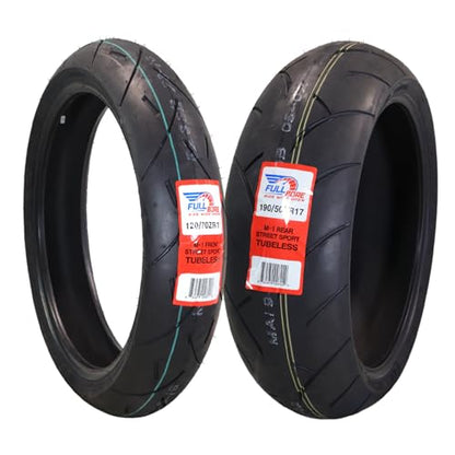 FULL BORE M1 Front Rear Motorcycle Tire Set 120/70ZR17 190/50ZR17 2 Pack - size: 120/70ZR17/;190/50ZR17