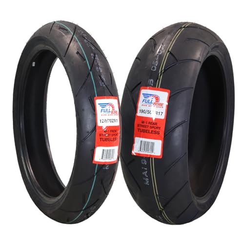 FULL BORE M1 전면 후면 오토바이 타이어 세트 120/70ZR17 190/50ZR17 2팩 - size: 120/70ZR17/;190/50ZR17