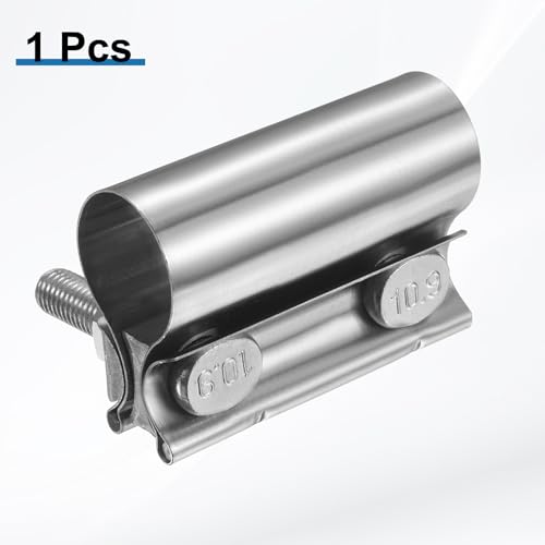 HARFINGTON Exhaust Clamp 1.18" Stainless Steel Lap Joint Band Clamp Exhaust Pipes Connection with M10x54 Screws for Car Muffler Elbow Pipes - size: 1.18 inch