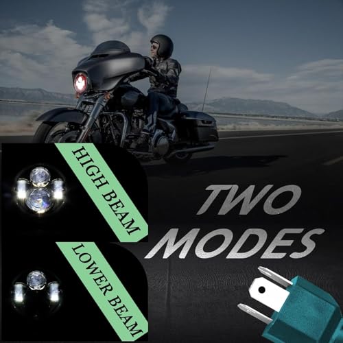 SKTYANTS 7 Inch Motorcycle Headlight LED Red Headlight Motorcycle Projector Compatible with Tourng Street Electra Glide Road king Classic - color: 7 inch