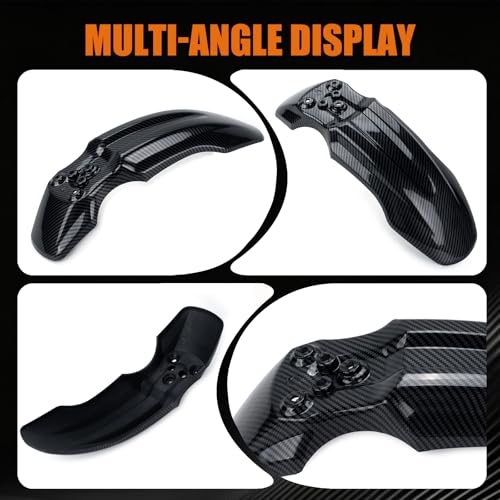 Dirt Bike Front Fender for Yozma IN10 Tuttio Soleil 01 MX350/500/650 SX500 KX110 XR70 Ridstar Q20 CRF50 Style with Mounting Bolts Ebike Dirt Pit Bike Wheel Mudguard (Carbon Fiber Style) - color: Carbon Fiber Style