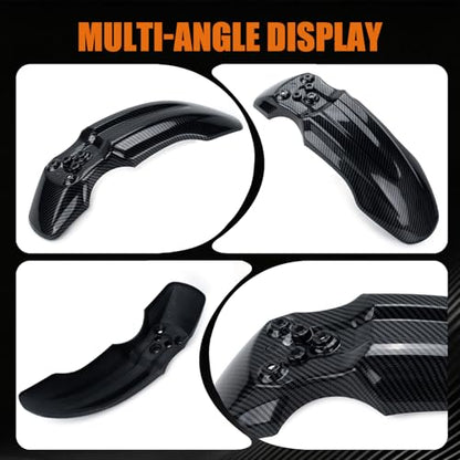 Dirt Bike Front Fender for Yozma IN10 Tuttio Soleil 01 MX350/500/650 SX500 KX110 XR70 Ridstar Q20 CRF50 Style with Mounting Bolts Ebike Dirt Pit Bike Wheel Mudguard (Carbon Fiber Style) - color: Carbon Fiber Style