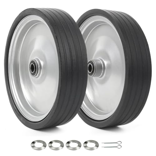 AR-PRO 10"x2.2" Flat Free Solid Rubber Replacement Tires, 2-Pack - size: 10"x2.2