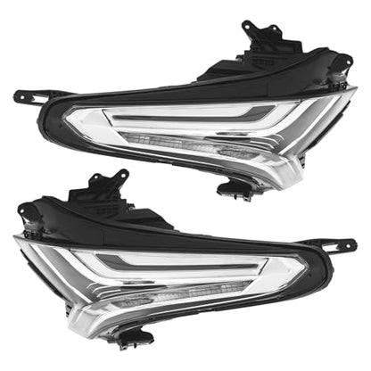 LED Headlight Assembly Left+Right Side for 2020-2023 Cadillac XT5, Complete All-LED System with DRL, Driver/Passenger Side Direct Replacement Headlamps Assy, Black Housing (OEM: 84849606/84849607)