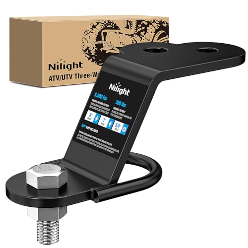 Nilight ATV UTV Three-Way Hitch Adapter Heavy Duty Lawn Mower Attachment | 3500lbs 3" Drop/Rise, Heavy Duty Universal ATV Hitch Attachments, Trailer Hitch Adapter - color: Three-Way Hitch