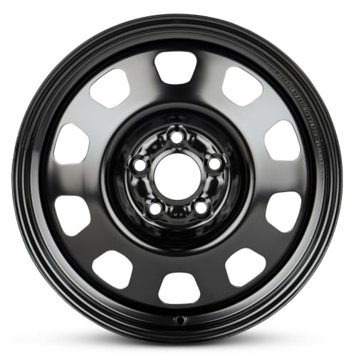 17x6.5 in Steel Wheel Rim 5 Lug 114.3mm 39mm Offset 67mm CB| Powder-Coated Black finish Fits 2007-2017 Mitsubishi Lancer | New OEM Replacement | 5105665AA