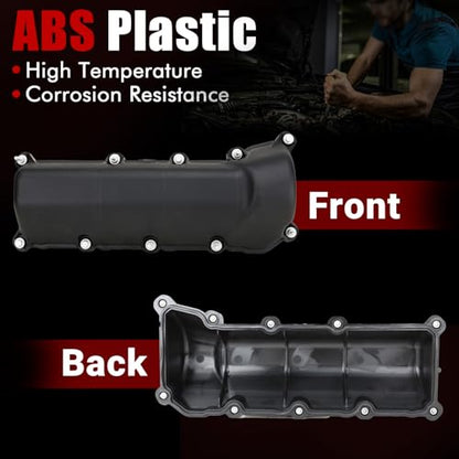 MITZONE Right Passenger Side Valve Cover with Gasket & Bolts Compatible with 2002-2012 Dodge Dakota Durango Nitro RAM 1500 Jeep Liberty Commander Grand Cherokee 3.7L Replace # 53021938AA 53021938AB - color: Right Side