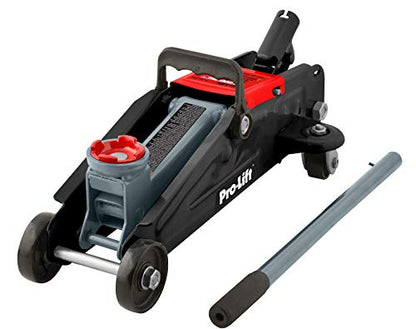 Pro-LifT F-2315PE Grey Hydraulic Trolley Jack Car Lift with Blow Molded Case-3000 LBS Capacity, 12 Inch, Black - color: Black