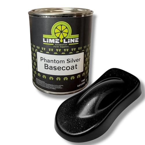 LiME LiNE Shadow LiNE Automotive Basecoat - Changes with Light - Black in the Shadows, Dazzling Metallic Under Light - 2K Clearcoat Topcoat Required (Phantom Silver, 1 Pint) - color: Phantom Silver, size: 16 Fl Oz (Pack of 1)
