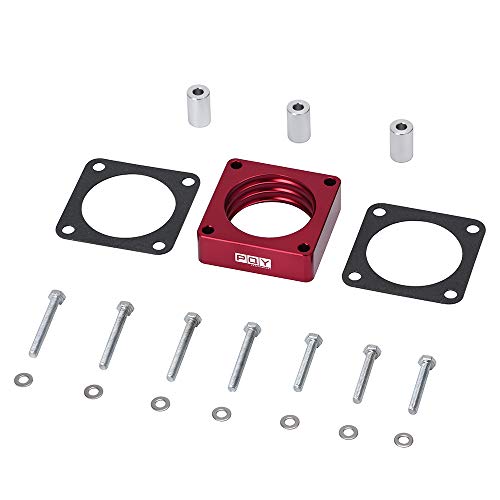 Throttle Body Spacer Compatible with 91-06 Jeep Wrangler TJ YJ LJ Cherokee XJ 2.5L/4.0L Engine Gas MJ w/Gasket 1" Raise Manifold Carb Red - color: red
