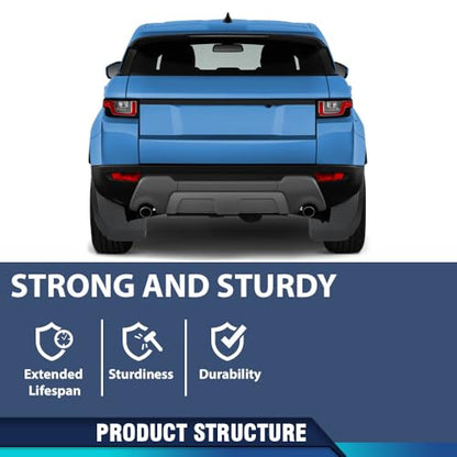 PIT66 Mud Flaps Fit Range Rover Evoque 2012-2018 Round Rear Pipe - size: Fit Rover Evoque 2012-2018