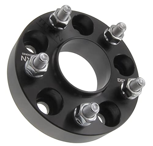 1.25 Inch Hub Centric Wheel Spacer Compatible with Mitsubishi Lancer Eclipse & Outlander - 5x114.3 (5x4.5) Bolt Pattern, 67.1mm Hub Bore, 12x1.5 Studs, 6061-T6 Billet Aluminum, Black - Single - size: 1.25 Inch Hubcentric Wheel Spacers, style: 1x Wheel Spa