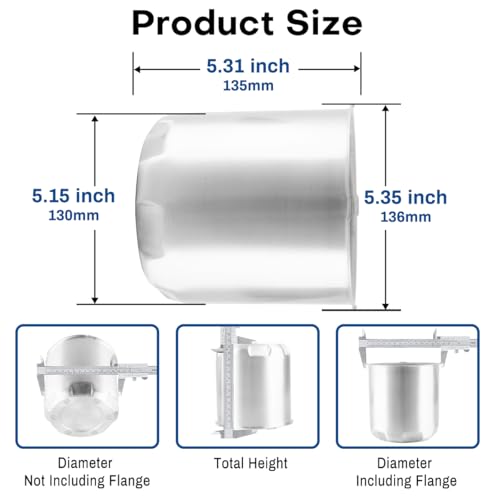 5.15in Push Through Trailer Center Caps Brushed Aluminum Fit 5.15" Center Bore Truck Trailer RV SUV Wheels Rims Hub Caps, Silver, 4Pcs - size: 5.15” Hub, 5.31” Tall