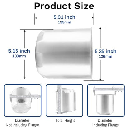 5.15in Push Through Trailer Center Caps Brushed Aluminum Fit 5.15" Center Bore Truck Trailer RV SUV Wheels Rims Hub Caps, Silver, 4Pcs - size: 5.15” Hub, 5.31” Tall