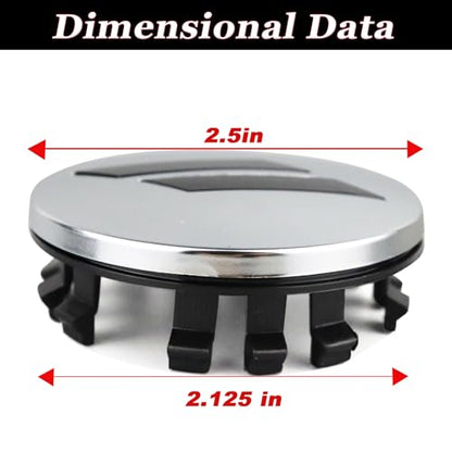 4pcs 63mm 2.5 inches Slash Wheel Center Cap Covers Fit for Dodge Charger Durango Dart 2015-2020 Jeep/Chrysler - color: Silver-Black