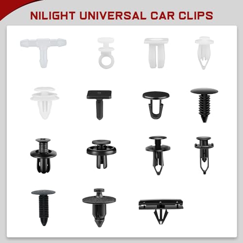 Nilight 501PCS Universal Car Clips Fastener Remover Retainer Rivet Push - color: 500Pcs Clips + Remover