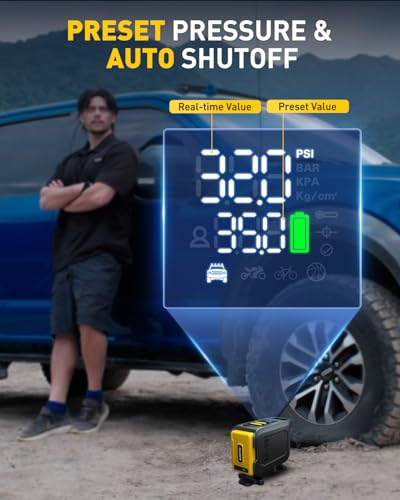 AUXITO 26000mAh Heavy Duty Portable Air Compressor for Pickup, Truck, RV - size: Pump for Truck