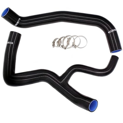 Radiator Coolant Silicone Hose Kit Upper and Lower 2Pcs, Fit for Ford F-150 1998-2004 4.2L (Black) - color: Black