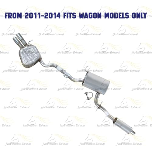 Northeastern Exhaust | Stainless Steel Resonator and Muffler Exhaust Kit Compatible for 2005-2014 VW Jetta 2.5L | Free Clamp, and Sleeve included | Automotive Replacement Part
