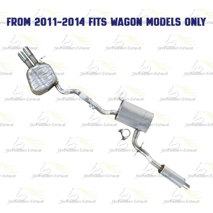 Northeastern Exhaust | Stainless Steel Resonator and Muffler Exhaust Kit Compatible for 2005-2014 VW Jetta 2.5L | Free Clamp, and Sleeve included | Automotive Replacement Part