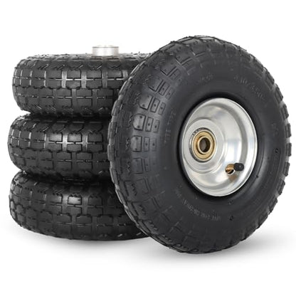 GICOOL 10" 4.10/3.50-4 Pneumatic Tire and Wheel for Hand Truck Dolly 4 Pack - size: 4 Pack