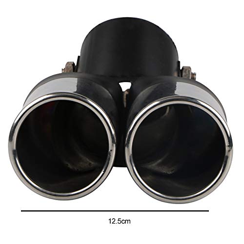 Stainless Steel Curved Type Double Tube Universal Car Vehicle Exhaust Muffler Steel Tail Pipe Fit Pipes Diameter 1.5" to 2.1"