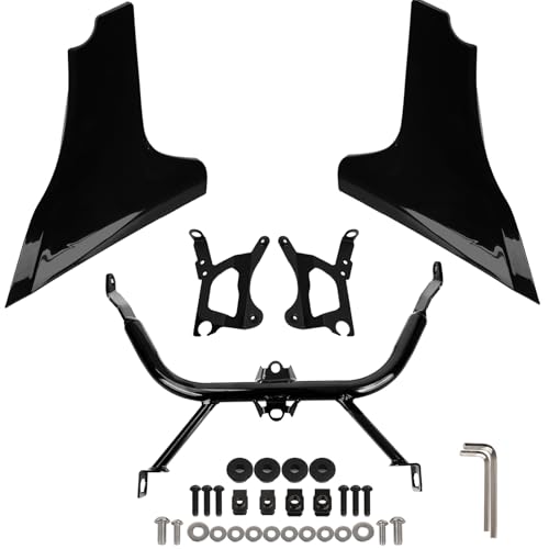 Side Panel Fairing Kit compatible with Harley Davidson CVO Road Glide FLTRXSE/FLTRXSTSE 2023-2025, Gloss Black Unpainted Spoilers Cover Support Bracket Kit,No-Drill - size: Gloss black
