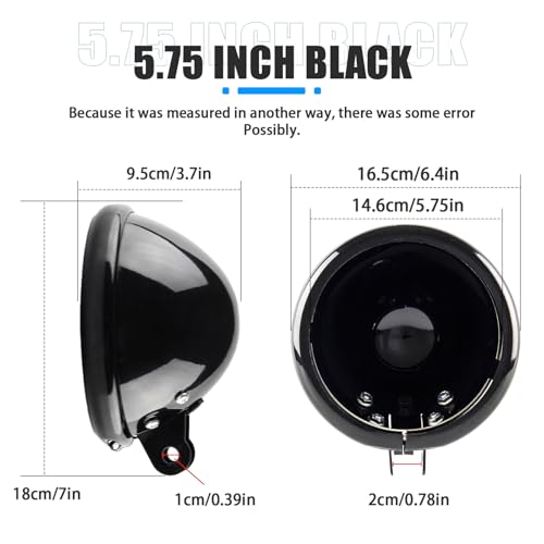 SKTYANTS 5.75 inch headlight housing backet with H4 Wiring Harness 5 3/4" 5.75 Inch headlight Bucket Housing Trim Ring for FXWG FXDWG FXST Motorcycle (Black) - color: Black