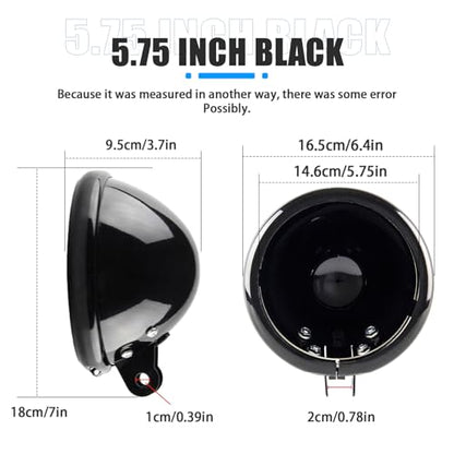 SKTYANTS 5.75 inch headlight housing backet with H4 Wiring Harness 5 3/4" 5.75 Inch headlight Bucket Housing Trim Ring for FXWG FXDWG FXST Motorcycle (Black) - color: Black