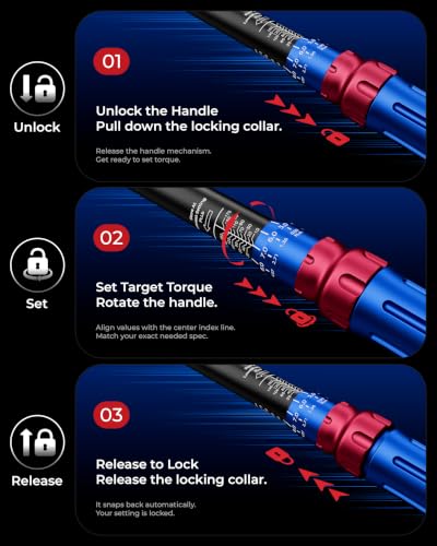 Torque Wrench Set 1/4 3/8 1/2 Inch Drive for Auto Moto Bike Repair
