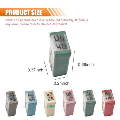 40A 32V Mini Slotted Automotive MCASE Shaped Cartridge Fuse Kit - size: 40A