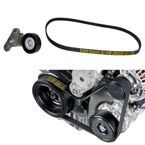 90K-38159 A/C Belt Tensioner Pulley Kit Compatible with 03-06 Escalade ESV Express 2500 Van Yukon Denali,99-08 Silverado Sierra 1500 2500HD,03-07 H2,00-08 Yukon XL 2500 Replace 4K378 12562065