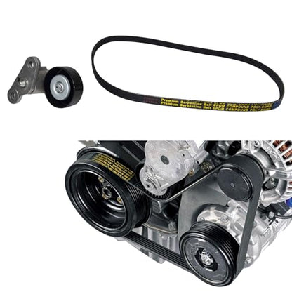 90K-38159 A/C Belt Tensioner Pulley Kit Compatible with 03-06 Escalade ESV Express 2500 Van Yukon Denali,99-08 Silverado Sierra 1500 2500HD,03-07 H2,00-08 Yukon XL 2500 Replace 4K378 12562065