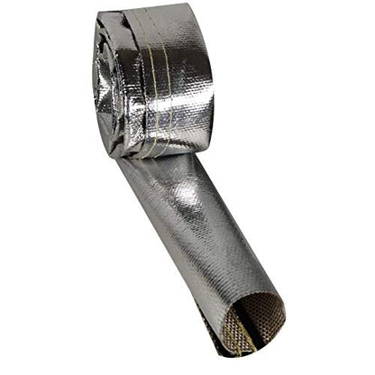 Heat Shroud 1/2 ID Aluminized Sleeving Fiberglass Insulated Shield for Ultimate Heat Protection with Hook and Loop Closure, 10 feet Length - size: 1/2 inch x 10 feet