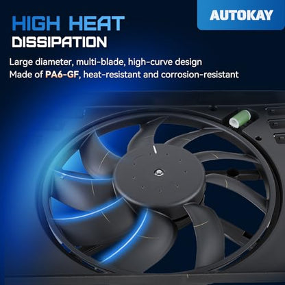 AUTOKAY Engine Radiator Cooling Fan Replace 68247205AA 68360299AA