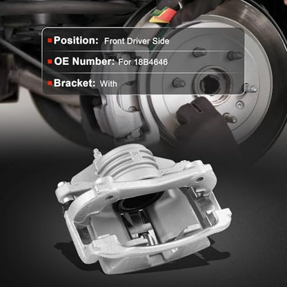 cciyu Front Left Disc Brake Caliper Assembly With Bracket 18B4646 - size: Front Left[18B4646]
