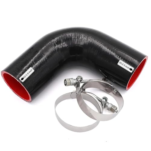 90 Degree Elbow 2.5 inch Silicone Coupler Intercooler Hose 4-Ply - size: ID 2.5"