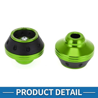 Motorcycle Front Fork Frame Sliders Crash Protector Green 2 Pcs - color: Green