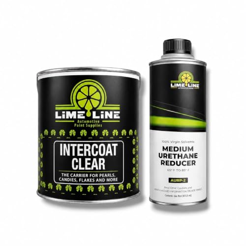LiME LiNE Automotive Basecoat + Reducer Combo Kit - Mix 1:1 - Makes 1 Quart Sprayable - Clearcoat Required (Intercoat Clear + Reducer) - color: Intercoat Clear